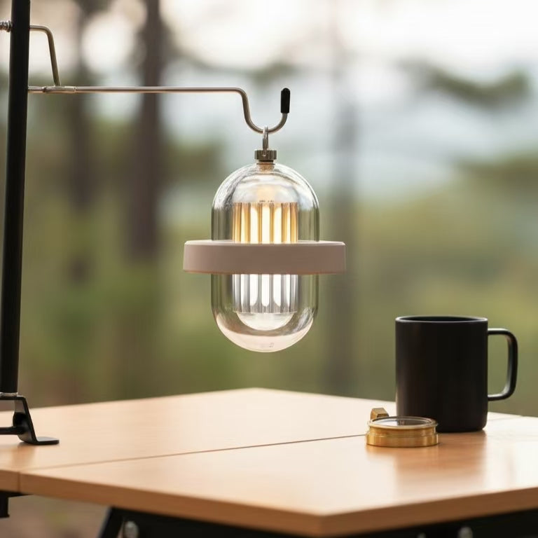White Noise Camping Lamp β Portable LED Outdoor Light with White Noise Sound, Rechargeable 1200mAh Battery, Type-C Fast Charging, Adjustable Brightness