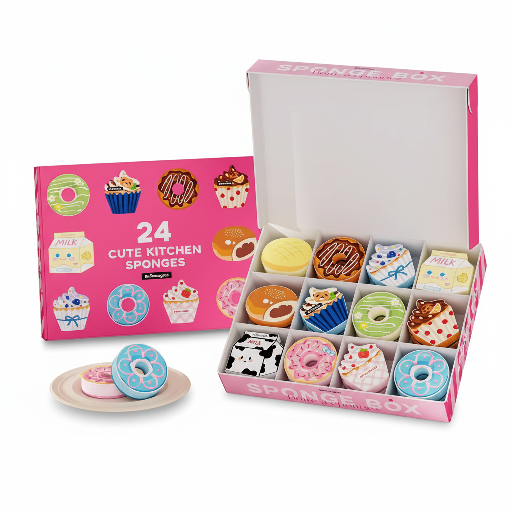 Cute Kitchen Sponges | Donut & Cupcake 3-Layer Gift Sets