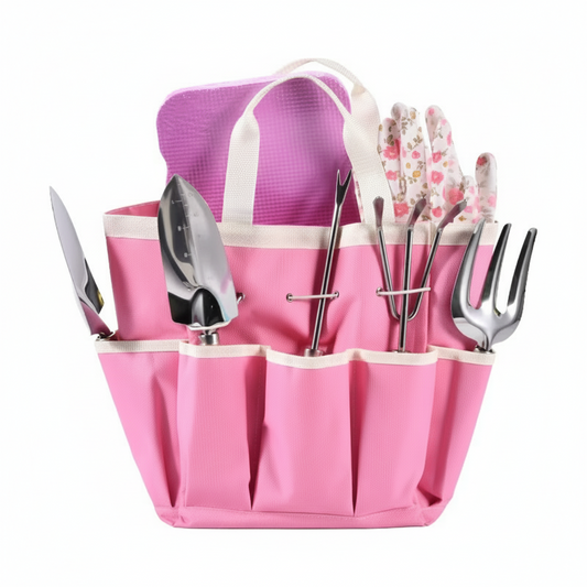 11-Piece Gardening Tool Set with Durable 600D Oxford Tote Bag – Heavy Duty Stainless Steel Garden Tools with Gloves, Kneeling Pad & Accessories