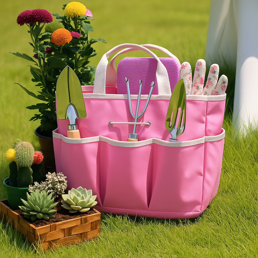 11-Piece Gardening Tool Set with Durable 600D Oxford Tote Bag – Heavy Duty Stainless Steel Garden Tools with Gloves, Kneeling Pad & Accessories