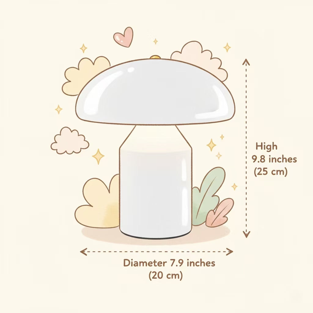 LED Mushroom Lamp – 5000mAh Rechargeable, 3 Color Temperatures, Touch Control