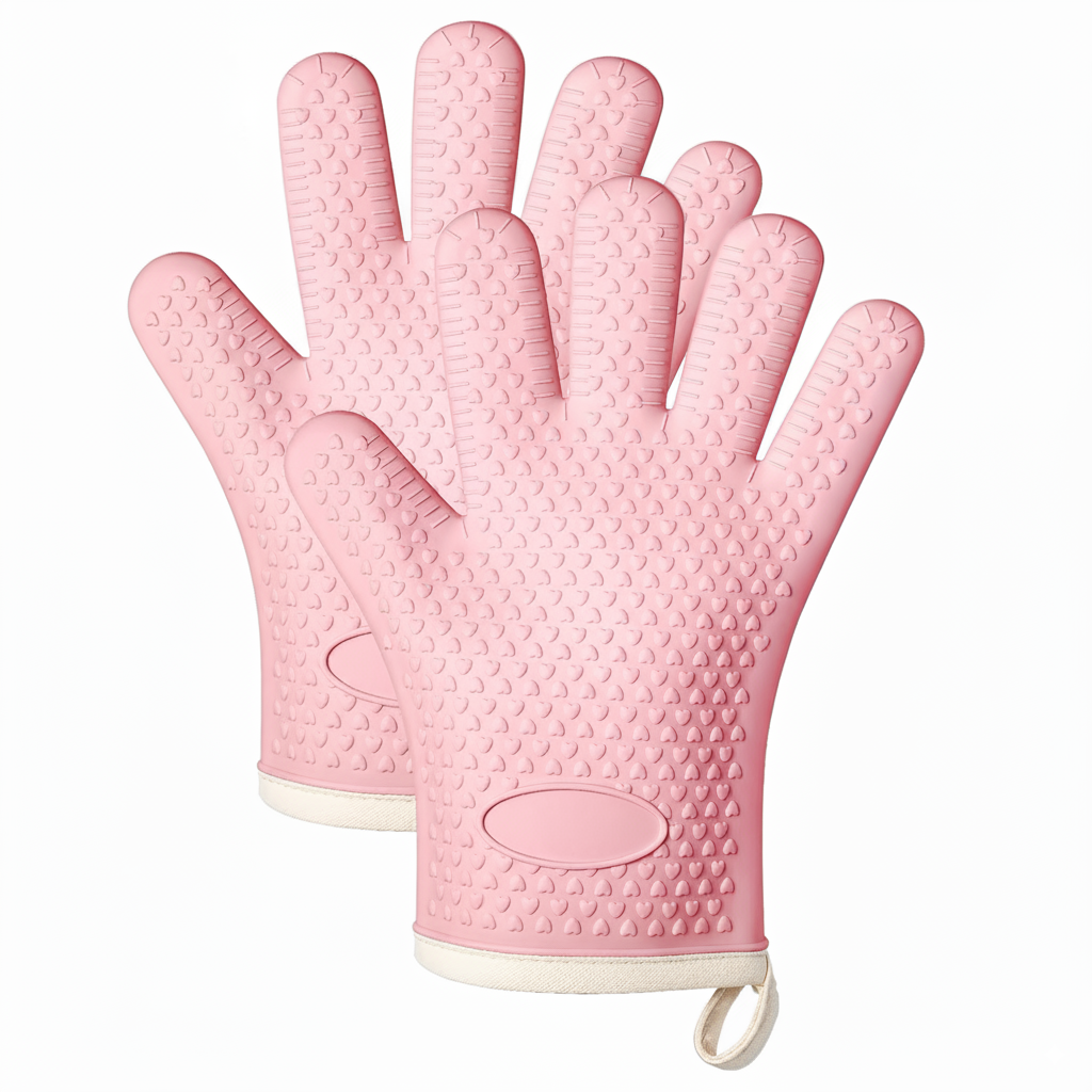 Heat Resistant Silicone Oven Mitts – Non-Slip Kitchen Gloves for Baking, Cooking & BBQ (Up to 350°F)