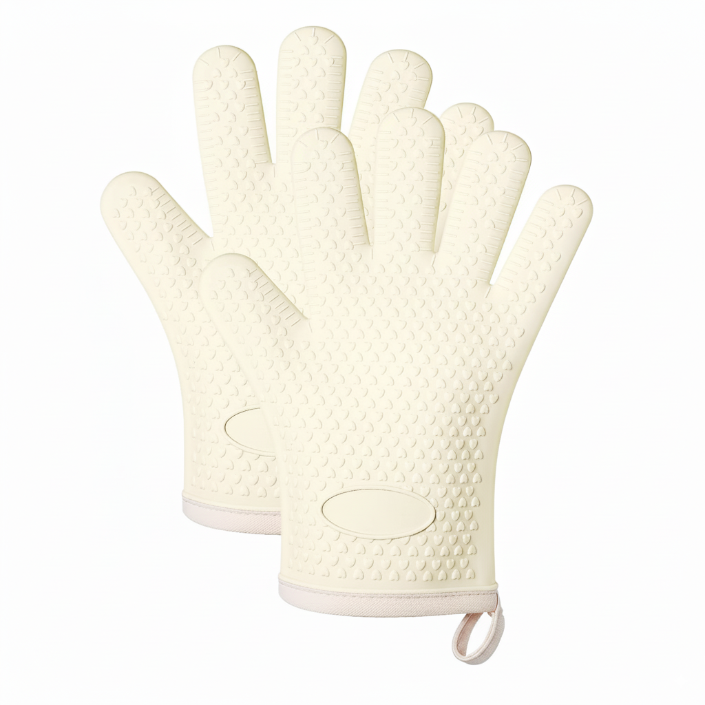 Heat Resistant Silicone Oven Mitts – Non-Slip Kitchen Gloves for Baking, Cooking & BBQ (Up to 350°F)