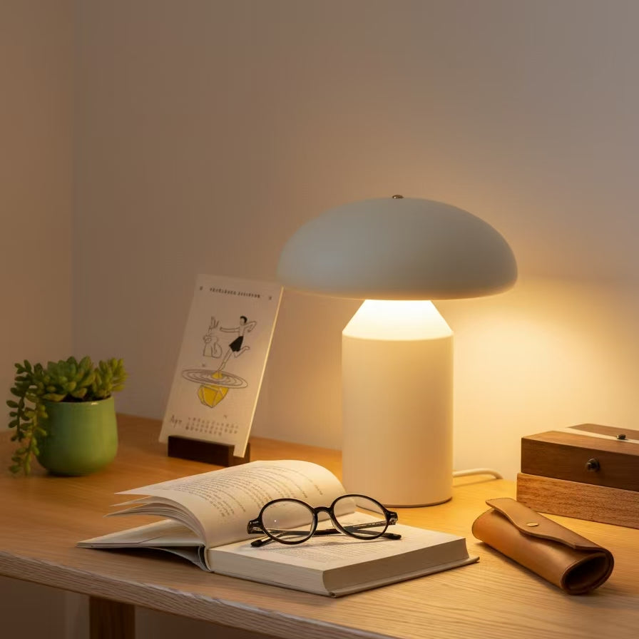 LED Mushroom Lamp – 5000mAh Rechargeable, 3 Color Temperatures, Touch Control