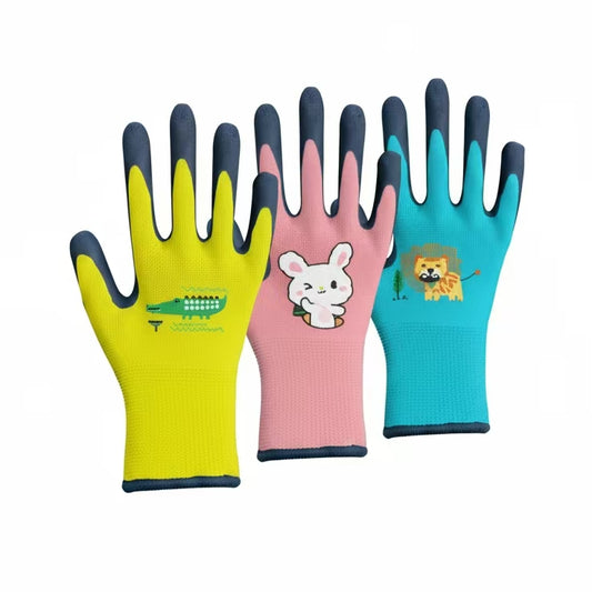 Kids Gardening Gloves 3-Pack – Fun Animal Prints