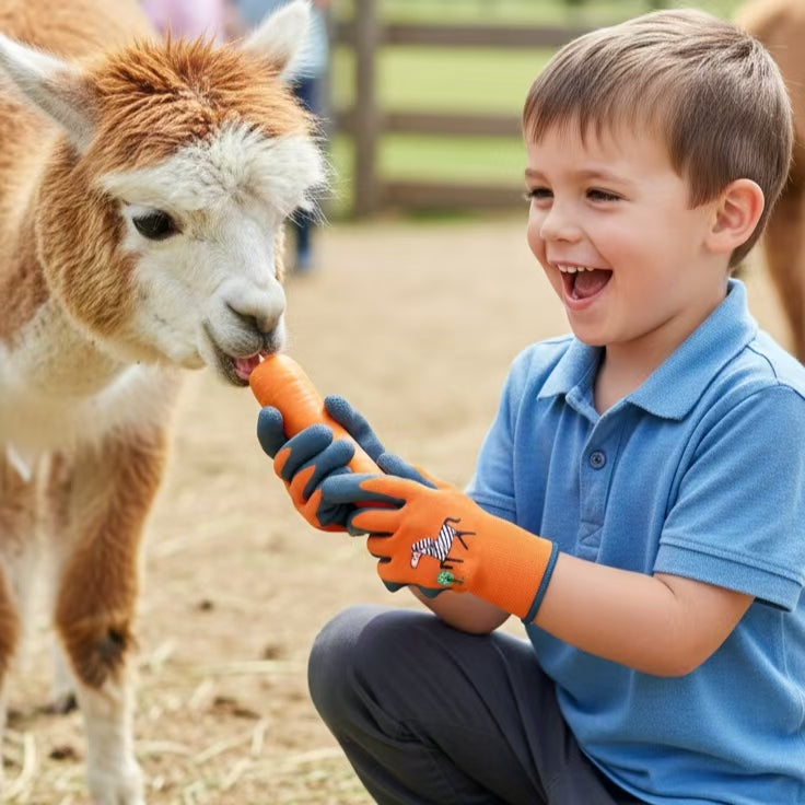 Kids Gardening Gloves 3-Pack – Fun Animal Prints (Zebra, Elephant & Lion)