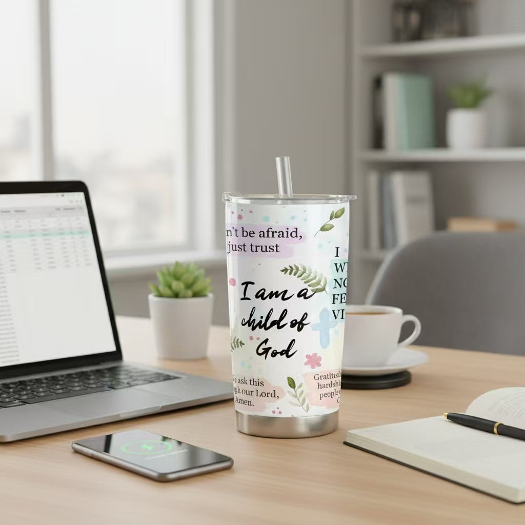 Cozy Christmas Collection — 20oz Stainless Steel Tumblers Faith & Blessings