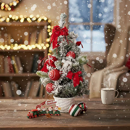 Cozy Christmas Collection — Mini Christmas Tree Red Bows