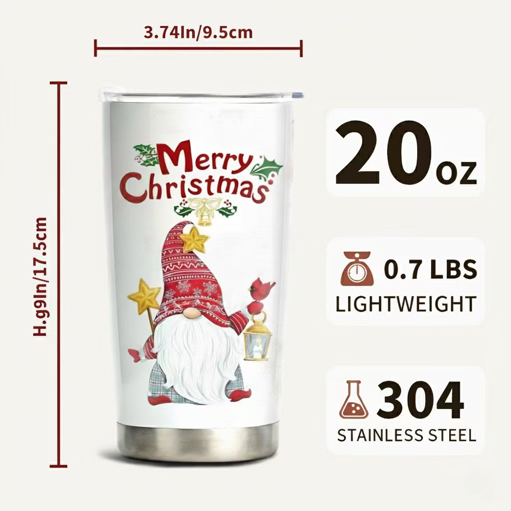Cozy Christmas Collection — 20oz Stainless Steel Tumblers Merry Gnome Christmas