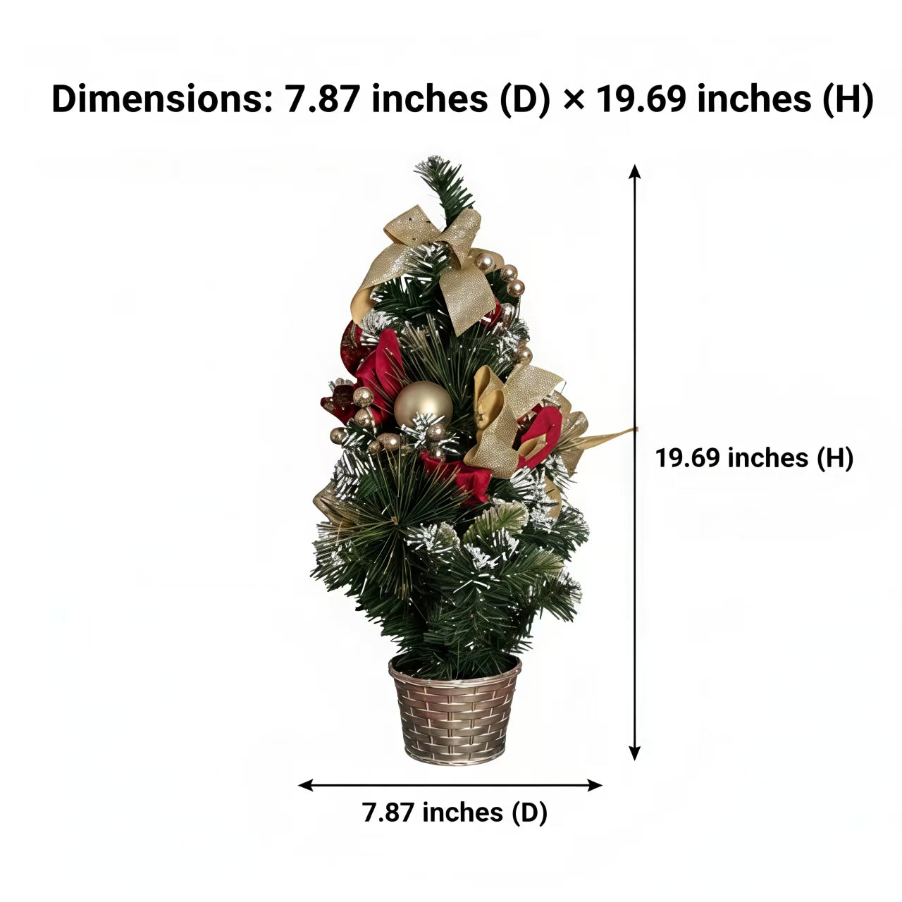 Cozy Christmas Collection — Mini Christmas Tree Gold Ribbon