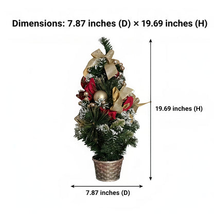 Cozy Christmas Collection — Mini Christmas Tree Gold Ribbon