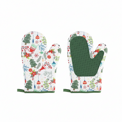 Christmas Oven Mitts with Silicone Grip – Ideal Holiday Gift for Bakers & Cooks