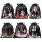 Christmas Drawstring Gift Bags Set – 6PCS Reusable Holiday Present Bags with Santa & Snowman Prints, Easy Wrapping in 10 Seconds