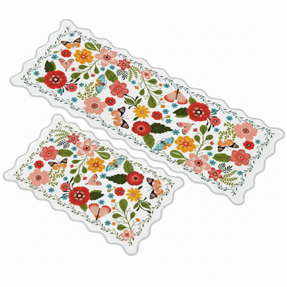 Floral Anti-Fatigue Kitchen Mats Set – Cushioned Standing Rug for Kitchen, Laundry & Home Set of 2