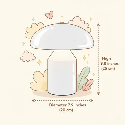 LED Mushroom Lamp – 5000mAh Rechargeable, 3 Color Temperatures, Touch Control