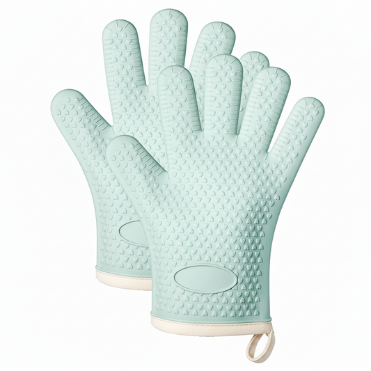 Heat Resistant Silicone Oven Mitts – Non-Slip Kitchen Gloves for Baking, Cooking & BBQ (Up to 350°F)