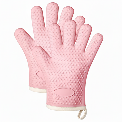 Heat Resistant Silicone Oven Mitts – Non-Slip Kitchen Gloves for Baking, Cooking & BBQ (Up to 350°F)