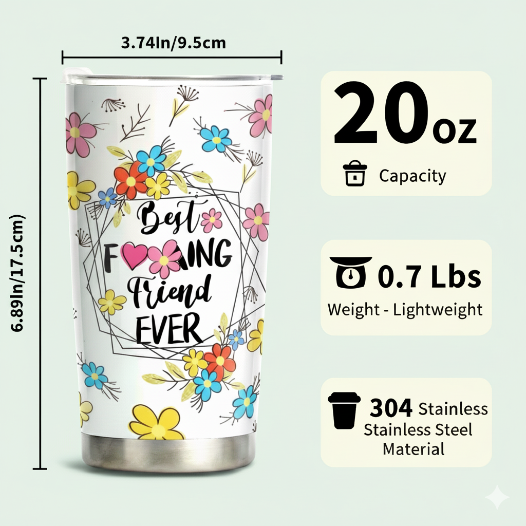 Cozy Christmas Collection — 20oz Stainless Steel Tumblers Best Friend Holiday Edition