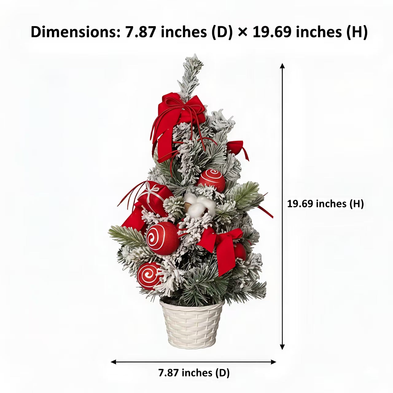 Cozy Christmas Collection — Mini Christmas Tree Red Bows