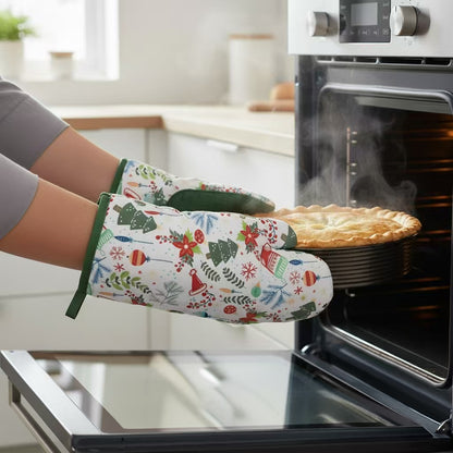 Christmas Oven Mitts with Silicone Grip – Ideal Holiday Gift for Bakers & Cooks